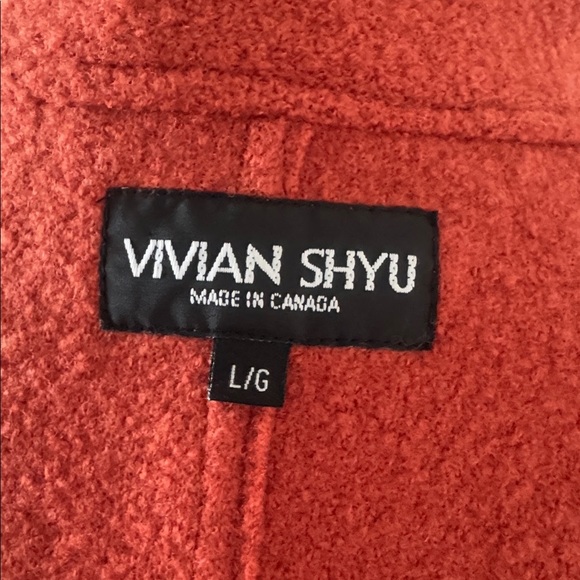 VIVIAN SHYU Boiled Wool Orange Blazer Jacket L - Picture 4 of 5